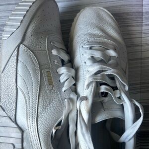 Puma White Textured Sneakers